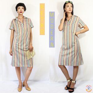 Vintage XL dress / 60s mod dress